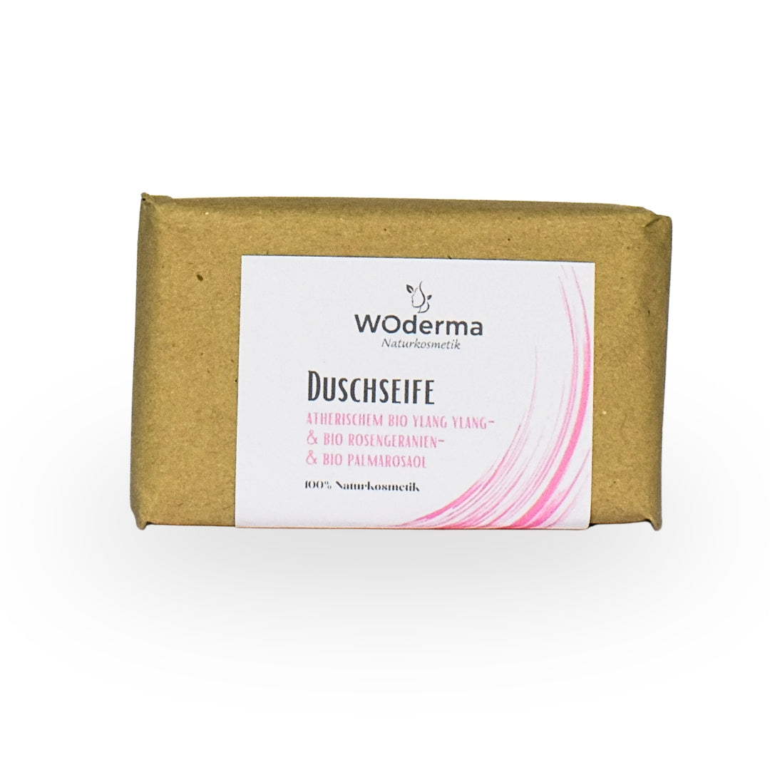 Duschseife mit BIO Rosengeranien- und BIO Palmarosaöl - Wild Origins