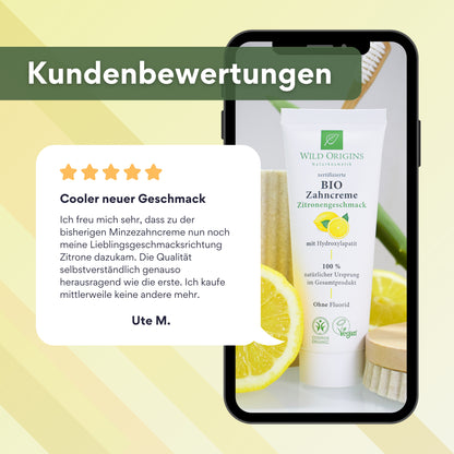 Bio Zahnpasta ohne Fluorid Zitrone - Wild Origins