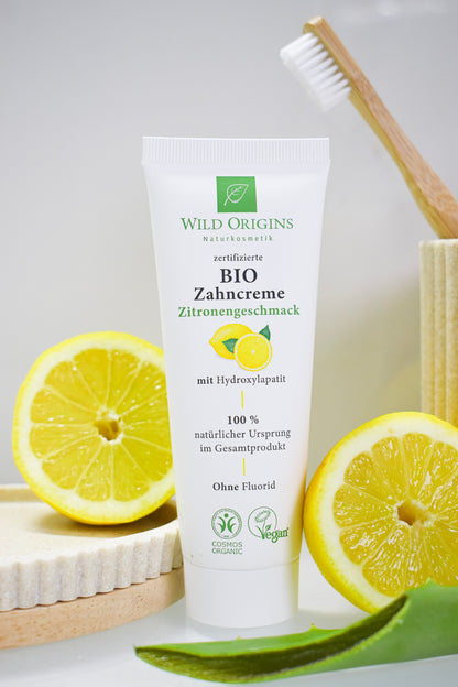 Bio Zahnpasta ohne Fluorid Zitrone - Wild Origins
