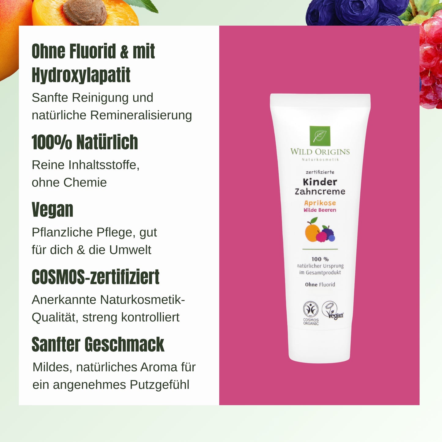 Bio Kinder-Zahncreme ohne Fluorid - Wild Origins