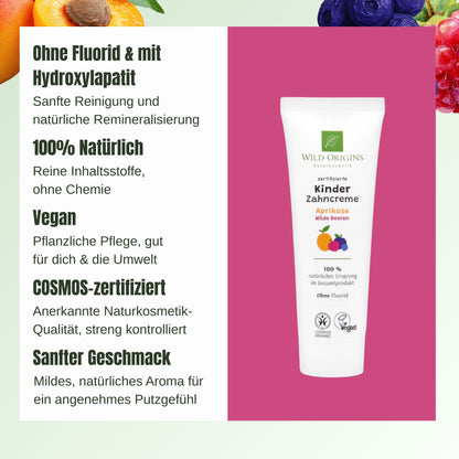 Bio Kinder-Zahncreme ohne Fluorid - Wild Origins