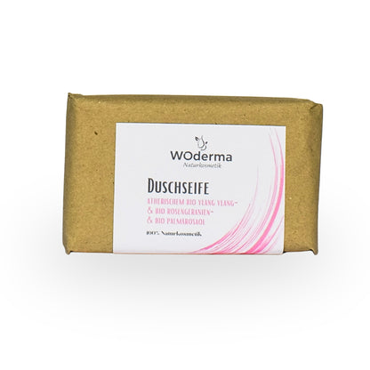 Duschseife mit BIO Rosengeranien- und BIO Palmarosaöl - Wild Origins