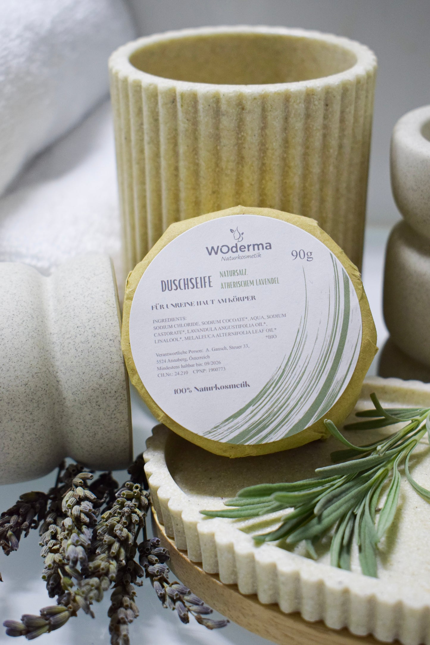Duschseife mit BIO Lavendelöl und Natursalz - Wild Origins