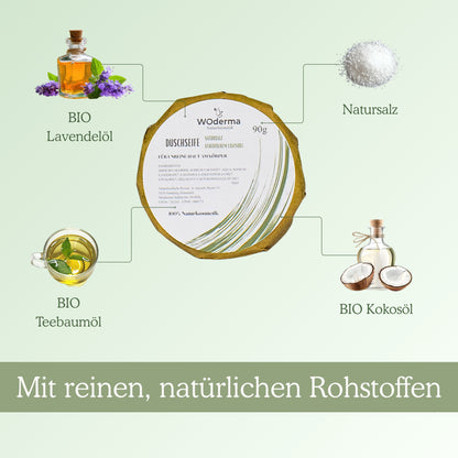 Duschseife mit BIO Lavendelöl und Natursalz - Wild Origins
