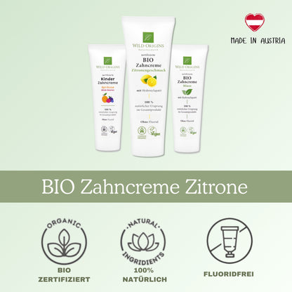 Bio Zahnpasta ohne Fluorid Zitrone - Wild Origins