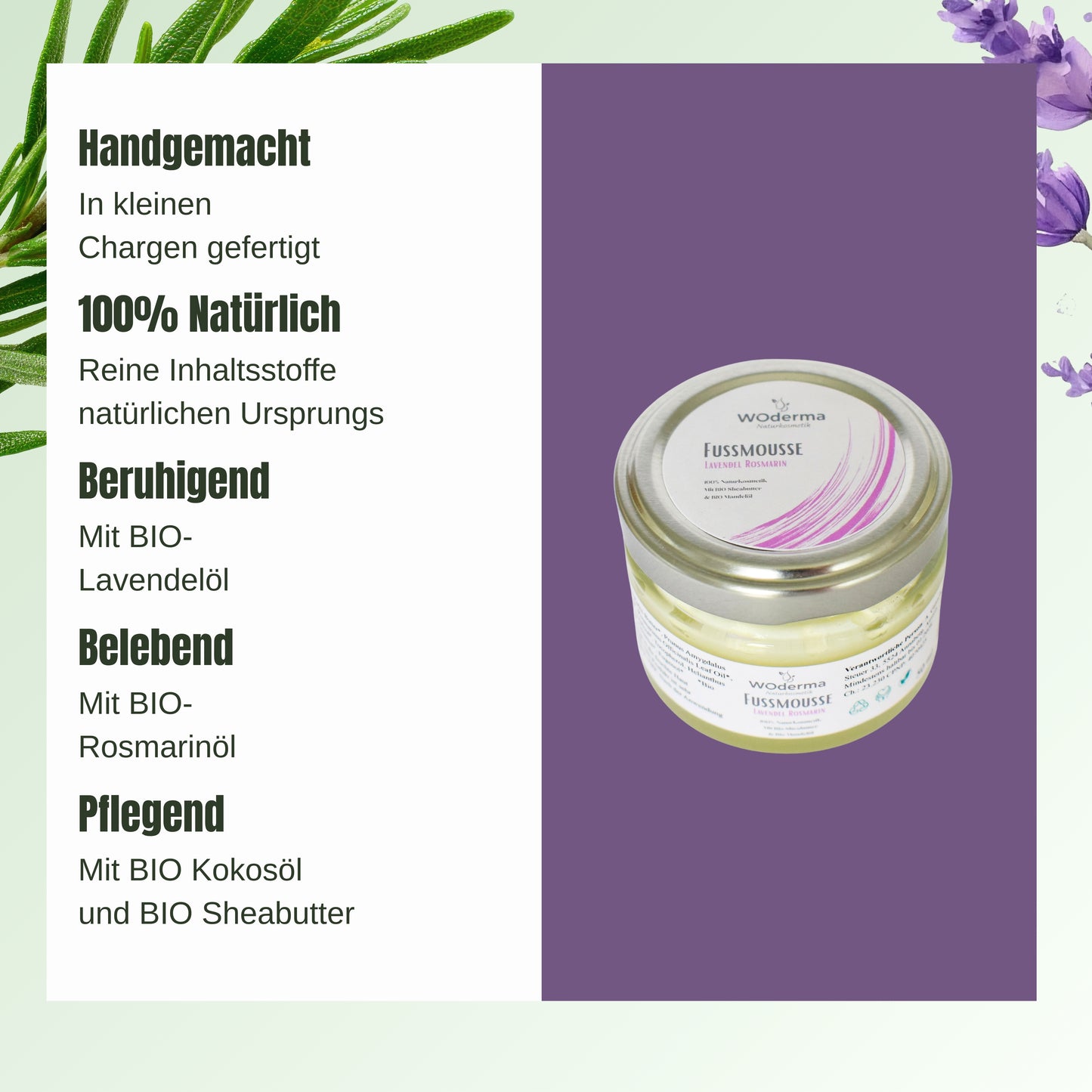 Fußmousse mit BIO Lavendel- und BIO Rosmarinöl - Wild Origins