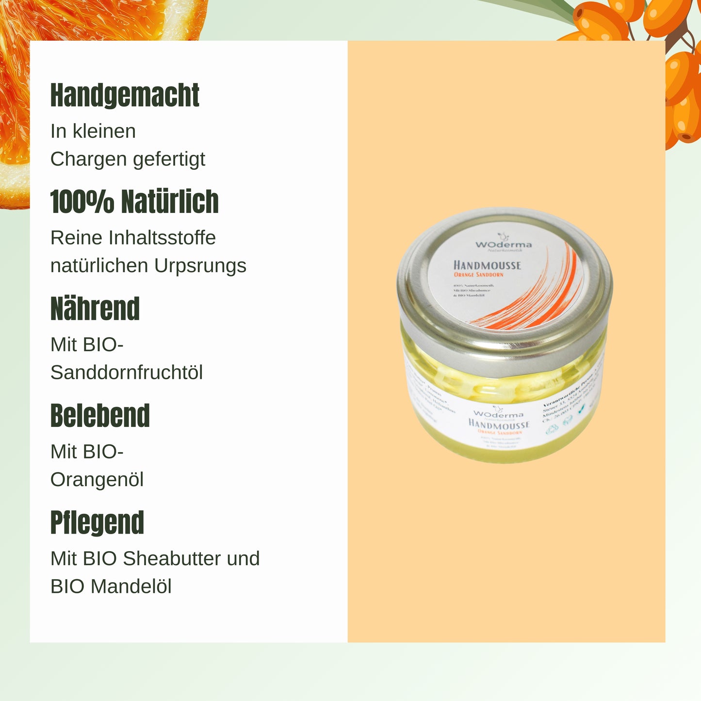 Handmousse mit BIO Sanddorn- und BIO Orangenöl - Wild Origins