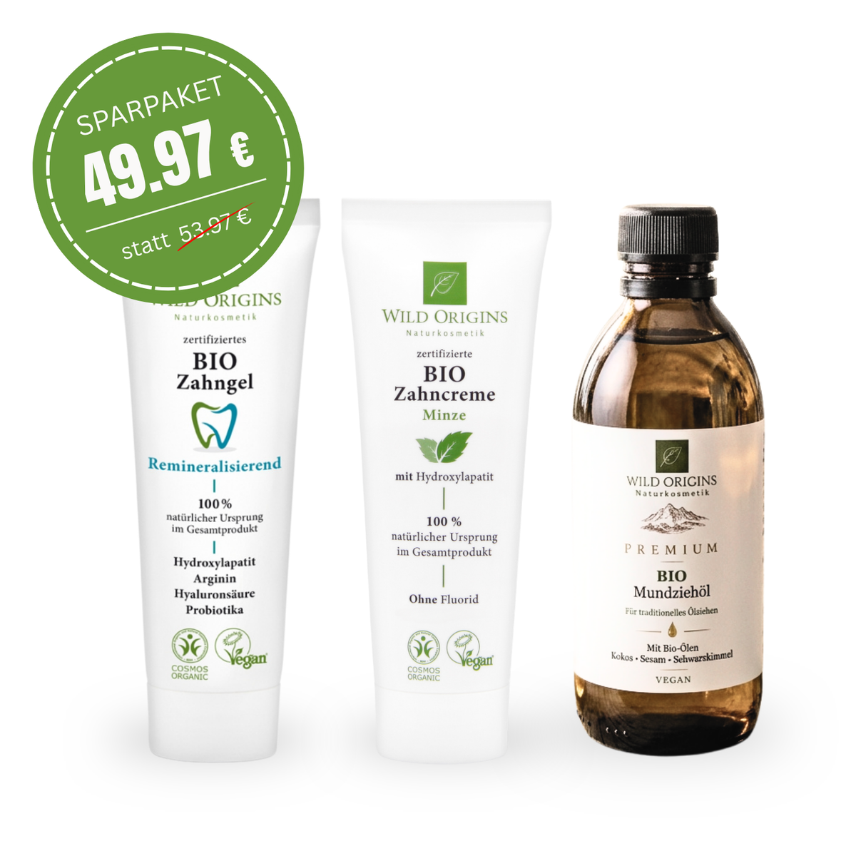 Sparpaket Mundpflege Komplett: Mundziehöl + Zahncreme + Zahngel